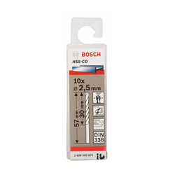 Box of 10 HSS-Co 2.5mm Stainless Steel Drill Bits BOSCH 2608585875