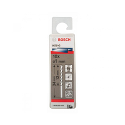 Box of 10 HSS-G 1mm iron drill bits BOSCH 2608595049