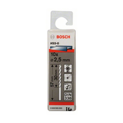Hộp 10 mũi khoan sắt HSS-G 2.5mm BOSCH 2608595053