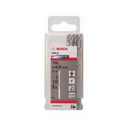 Hộp 10 mũi khoan sắt HSS-G 4.8mm BOSCH 2608595334