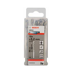 Hộp 10 mũi khoan sắt HSS-G 5.2mm BOSCH 2608595063
