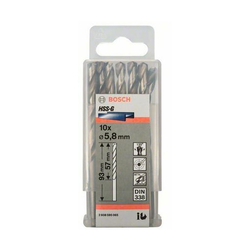 Hộp 10 mũi khoan sắt HSS-G 5.8mm BOSCH 2608595065