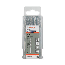 Box of 10 HSS-G 6mm iron drill bits BOSCH 2608595066