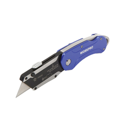 Dao rọc cáp gấp gọn 10cm màu xanh Workpro W011007