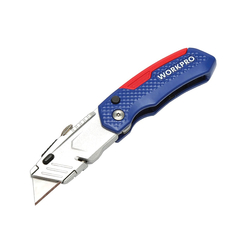 Dao rọc cáp gấp gọn 10cm màu xanh đỏ Workpro W011017