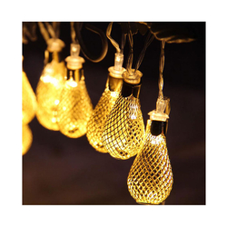 5m long decorative LED string lights, 20 lantern-shaped bulbs with remote control using batteries