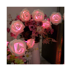 5m long decorative LED string lights, 20 color changing rose shaped bulbs, battery operated