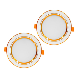 Bóng đèn Led âm trần đổi màu siêu mỏng 7W Comet CD03M0070G viền vàng