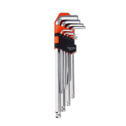 Tactix 206015 9-piece long hex key ball head wrench set