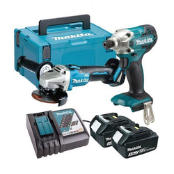 Makita DLX2406TX1 18V/5.0Ah Angle Grinder and Impact Wrench Set