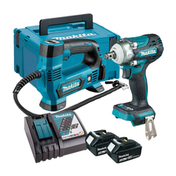 Drill and air pump set 18V/5.0Ah Makita DLX2424JX1