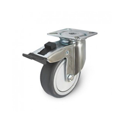 Medium duty rubber wheel series 230 swivel with brake Ethos 213TPE075P60