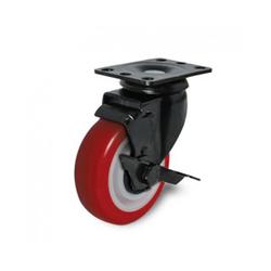 PU plastic wheel series 260 medium load swivel shaft with brake Ethos 264/274URY125P01