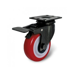 PU plastic wheel series 260 medium load swivel shaft with brake Ethos 266/276URY125P01