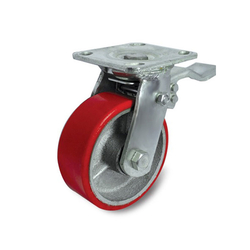 PU wheel series 490 heavy load spindle with brake Ethos 493XUQ100P45