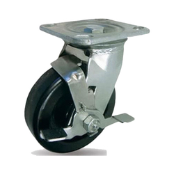 Phenolic heat-resistant wheel series 490 heavy duty spindle with brake Ethos 494XHQ100P45