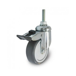 Medium duty rubber wheel series 230 swivel with brake Ethos 213TPE050T12
