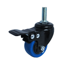 260 series PU plastic wheel with medium load spindle and brake Ethos 266UBZ040T12