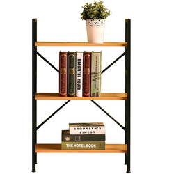 Kachi MK243 3-tier wooden shelf with iron legs 60x28x92cm