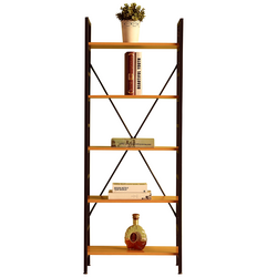Kachi MK245 5-tier wooden shelf with iron legs 60x28x156.5cm