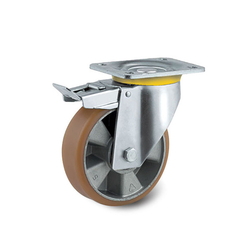 PU wheel series 4680 heavy load spindle with brake Tente 4687ITP200P63
