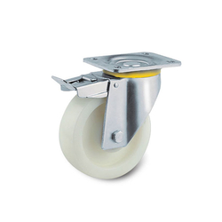 Nylon caster series 4680 heavy duty spindle with safety lock Tente 4687UOP250P63