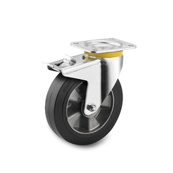 Bánh xe cao su dòng 4680 chịu tải trọng nặng trục xoay có khóa an toàn Tente 4687IEP250P63
