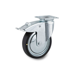 Anti-static rubber wheel with medium load spindle and brake Tente 2477DYK125P50