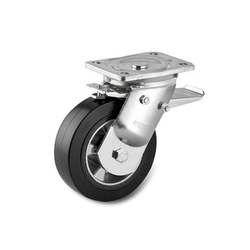 Tente 9682IEP125X50P63 Heavy Duty Swivel Caster Wheel with Locking Pins 9680 Series Rubber Wheel