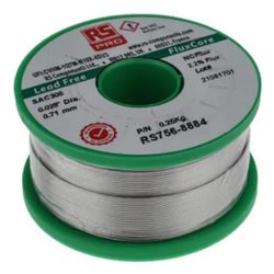 Lead solder wire roll 0.71mm melting point +217°C RS PRO 7568884