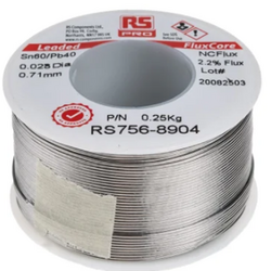 Lead solder wire roll 0.71mm melting point +183°C RS PRO 7568904