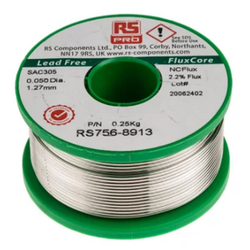 Lead-free solder wire 1.27mm melt +183°C RS PRO 7568913