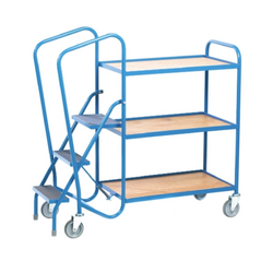 3-tier shelf with integrated climbing ladder RS PRO 7898536 load capacity 250kg