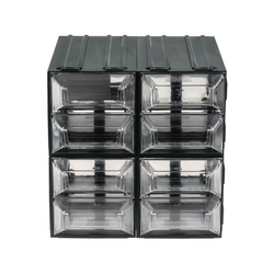 RS PRO 2363606 8-compartment plastic tray shelf (208x208x222mm)
