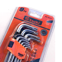 Bộ lục giác bông ngắn T10 - T50 Asaki AK-0412 (9 chi tiết)