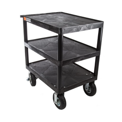 3-tier shelf with load capacity of 350kg RS PRO 7898548 with trolley wheels