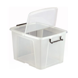 RS PRO 8252329 transparent polymer 24l storage box 190x395x500mm