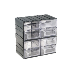 RS PRO 2363599 8-compartment plastic tray shelf (208x208x132mm)