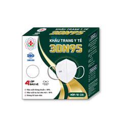 Khẩu trang y tế 4 lớp 3DN95 Khánh An màu trắng (20 cái/hộp)