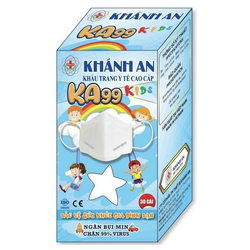 Khẩu trang y tế Khánh An KA99 Kids trắng hoạ tiết (30 cái/hộp)