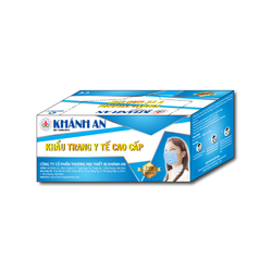Khẩu trang y tế cao cấp 2 lớp VIP Khánh An màu xanh (50 cái/hộp)