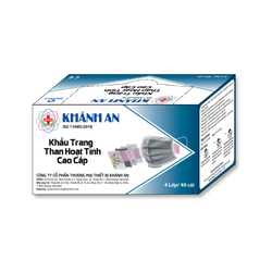 Khẩu trang y tế than hoạt tính 4 lớp Khánh An màu xám (40 cái/hộp)