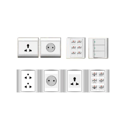 16A 2-pin double socket with 1 hole and white single border LiOA V20SM2UX