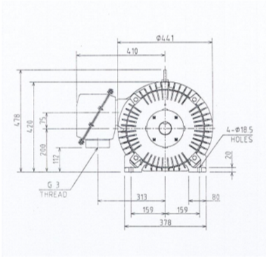 Mô tơ điện 3 pha 6 cực 18.5kW Toshiba 0186ODMH7FS