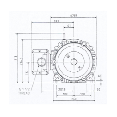 Mô tơ điện 3 pha 6 cực 5.5kW Toshiba Y556ODMH7FS