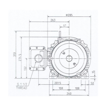 Mô tơ điện 3 pha 6 cực 3kW Toshiba 0036ODMH7FS