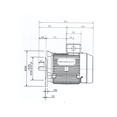 Mô tơ điện 3 pha 2 cực 0.75kW Toshiba X752FTMH7JS