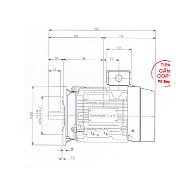 Mô tơ điện 3 pha 4 cực 1.5kW Toshiba Y154SDMH7JS