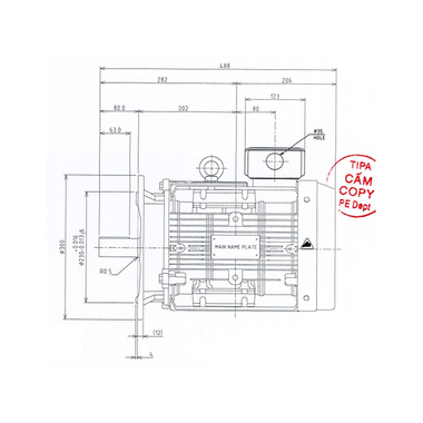 Mô tơ điện 3 pha 4 cực 2.2kW Toshiba Y224SDMH7JS