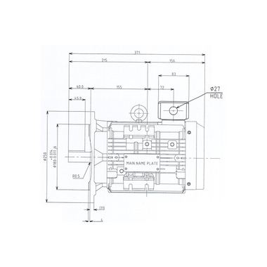 Mô tơ điện 3 pha 4 cực 3kW Toshiba Y304FTMH7JS